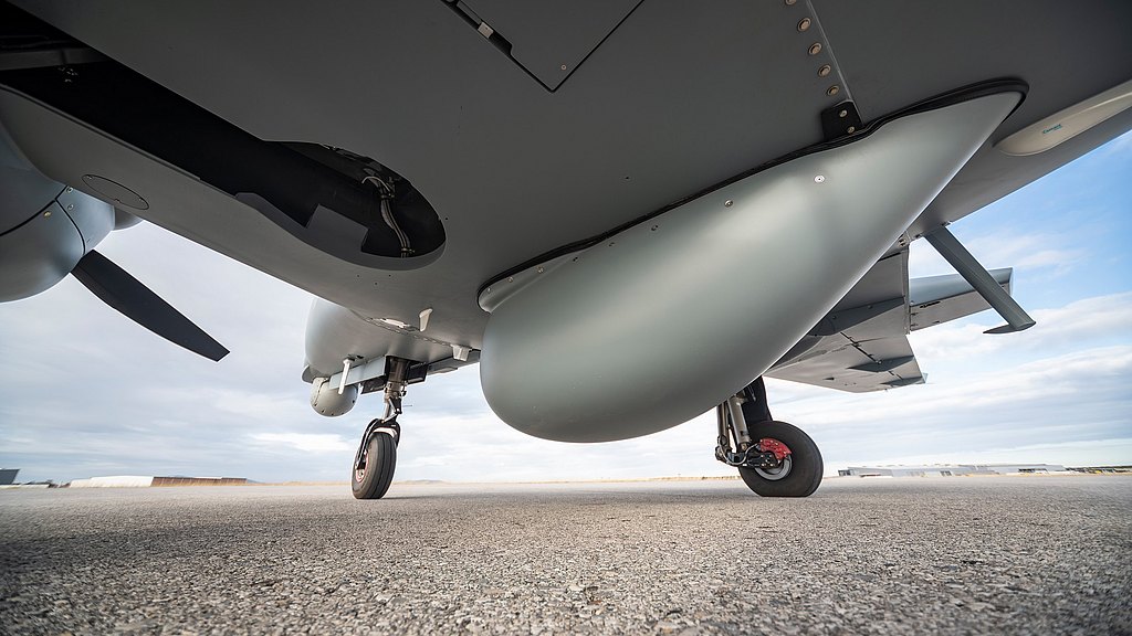 Radar at the belly of the DA62 MPP standing on the ramp.