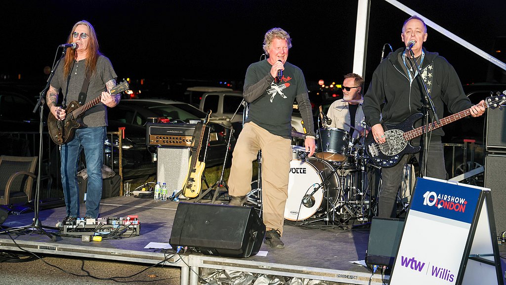 Band playing on stage during the Diamond Fest. 