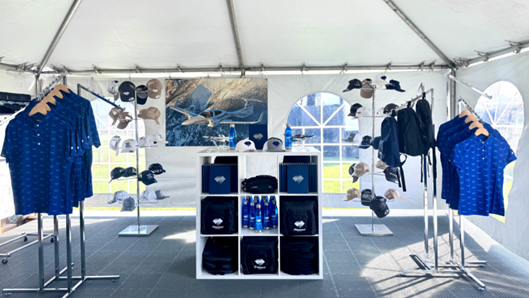 Diamond merchandise for sale in the tent.