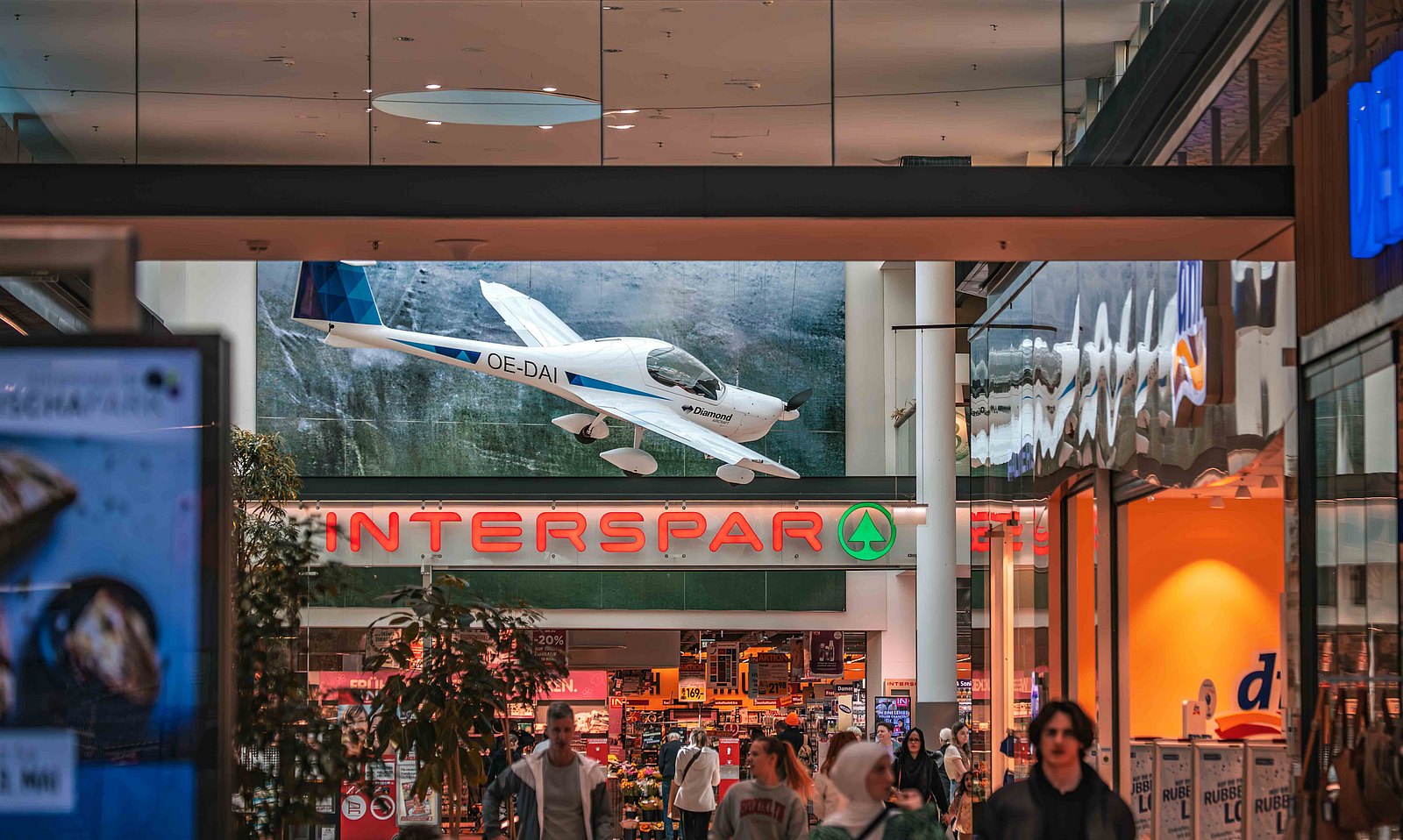 A DV20 on display at lofty heights in a local shopping mall